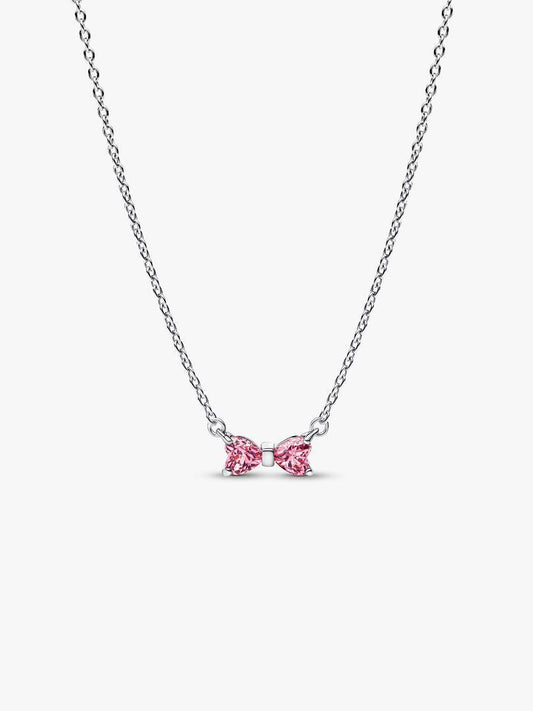 Collana Pandora Fiocco Luminoso Rosa