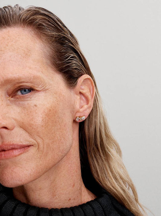 Orecchini Pandora Fiocco Luminoso Piccolo Placcati Oro Giallo