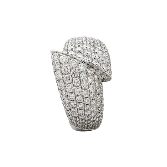 Anello Fascia Giorgio Visconti in oro Bianco con Pavè di Diamanti