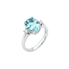 Anello Mirco Visconti in Oro Bianco con Acquamarina naturale e Diamanti LF128/30AC