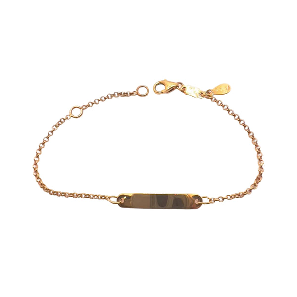 Bracciale Bimba in Oro Rosa con Targhetta Incidibile BR022