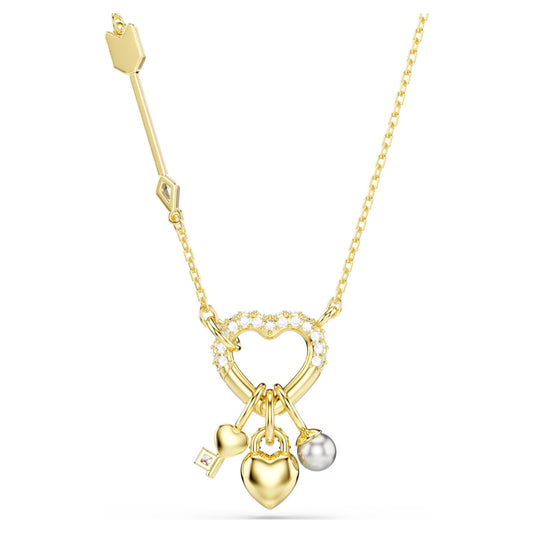 Collana Swarovski Idyllia Con Cuore E Chiave Placcata Oro Giallo