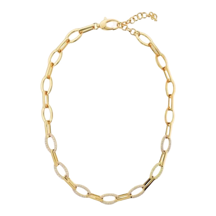 Collana Bronzallure a Maglie Alternate con Pave di Cubic Zirconia WSBZ02595Y.WR