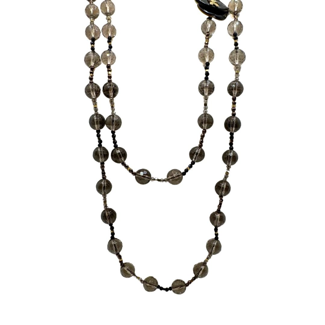Collar Rajola Cecilia con cuarzo, espinela negra y hematita
