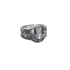 Anillo de ancla de plata de ley de María Cristina