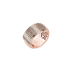 Anillo Dream Band con circonitas marrones, champán y blancas