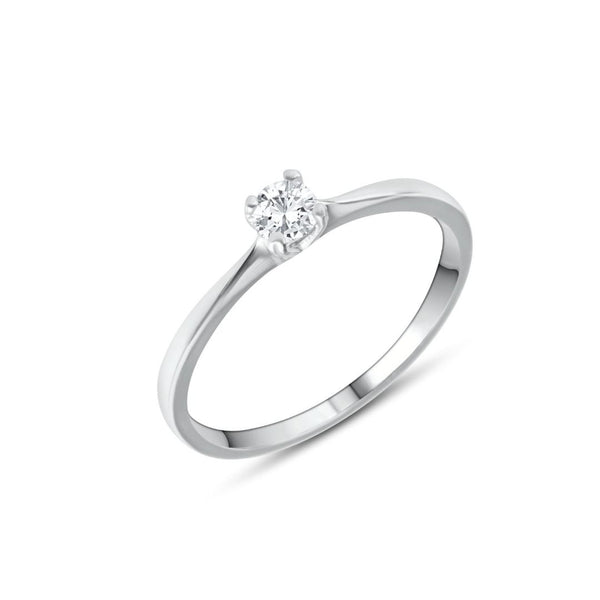 SMALL SOLITAIRE RING IN 925 SILVER