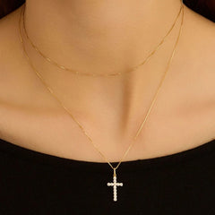 Stroili Holy Cross 9 KT Yellow Gold Pendant with Cubic Zirconia 1436228