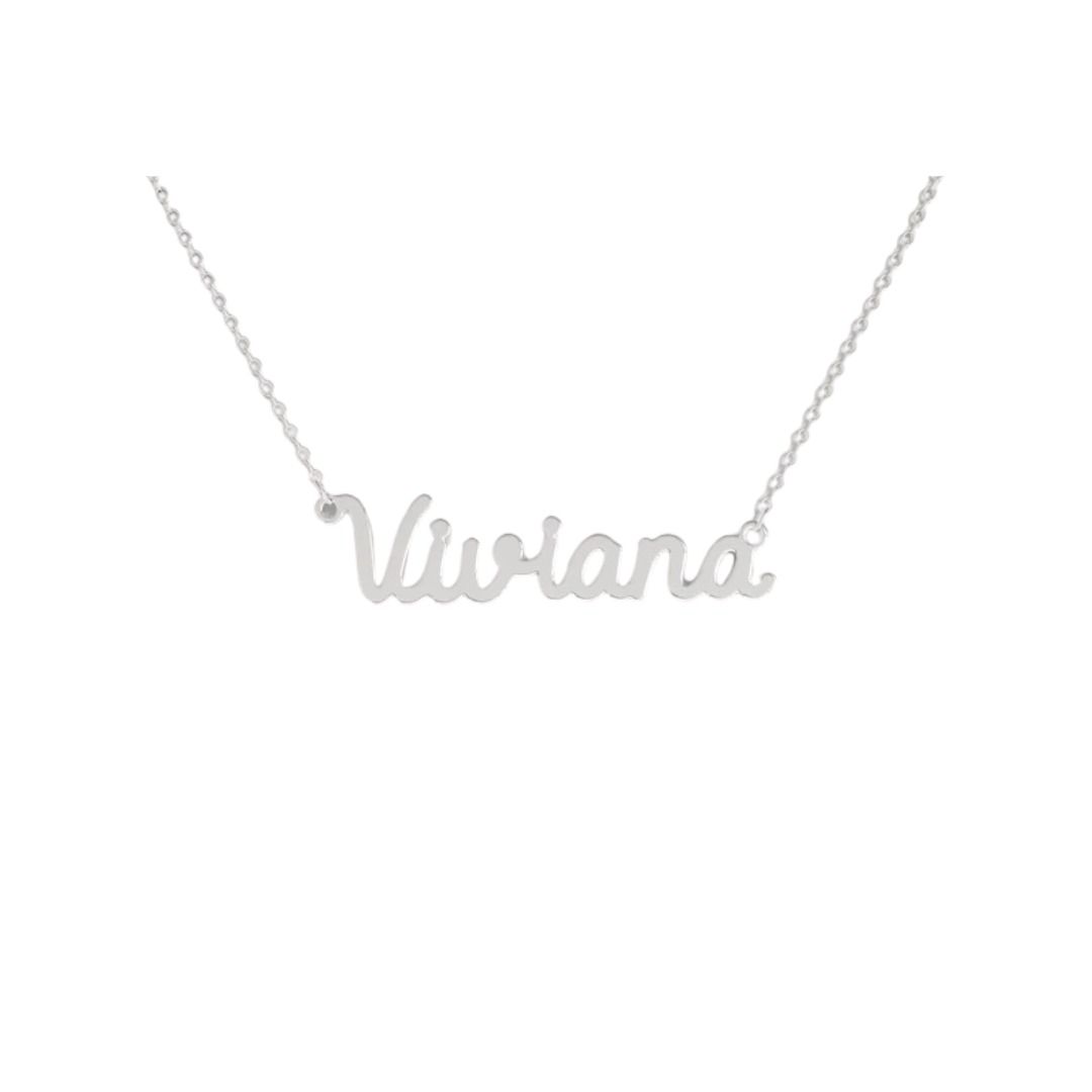 Collana Nome Viviana In Acciaio 316 -