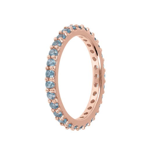 Bronzallure Veretta Ring with Crystals in 18kt Rose Gold Plated Bronze