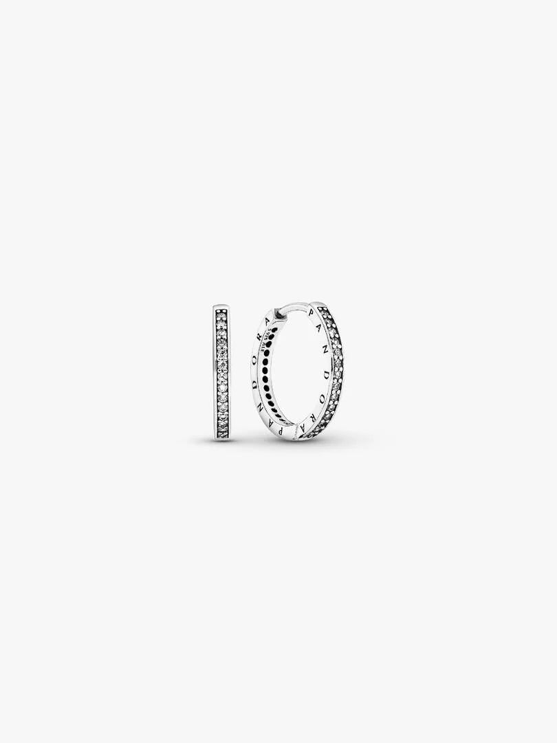 Pandora Sparkling Heart Hoop Earrings