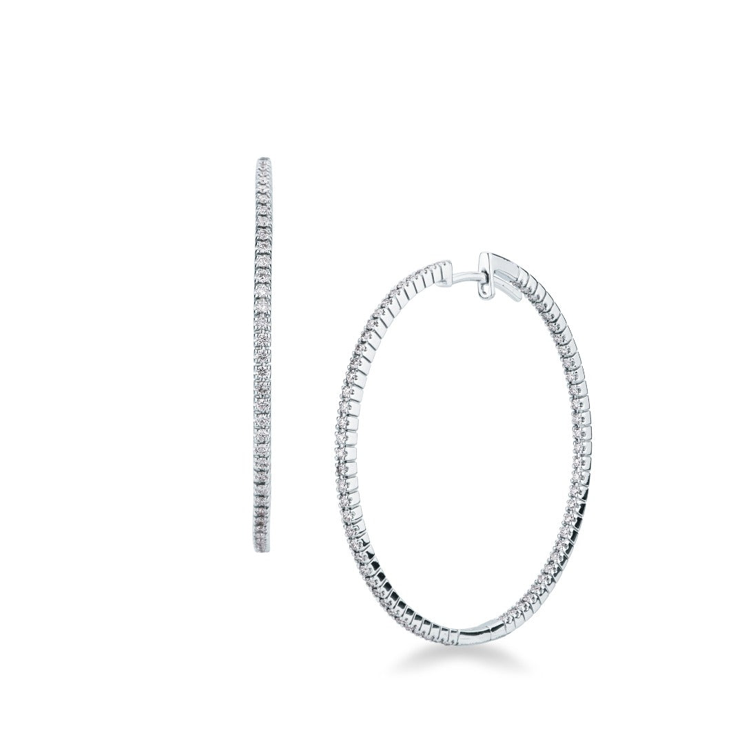 Orecchini Mirco Visconti Cerchi in Oro Bianco 18 KT e Diamanti Naturali Z734/30