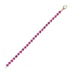 Pulsera de tenis Bronzallure con corazones de circonita cúbica fucsia