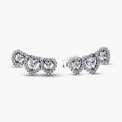 Orecchini Pandora Tre Cuori Bianchi 294411C01