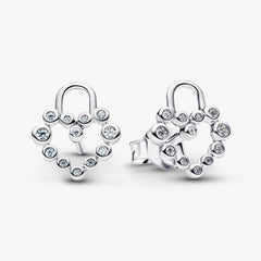 Pandora Luminous Heart Lock Earrings