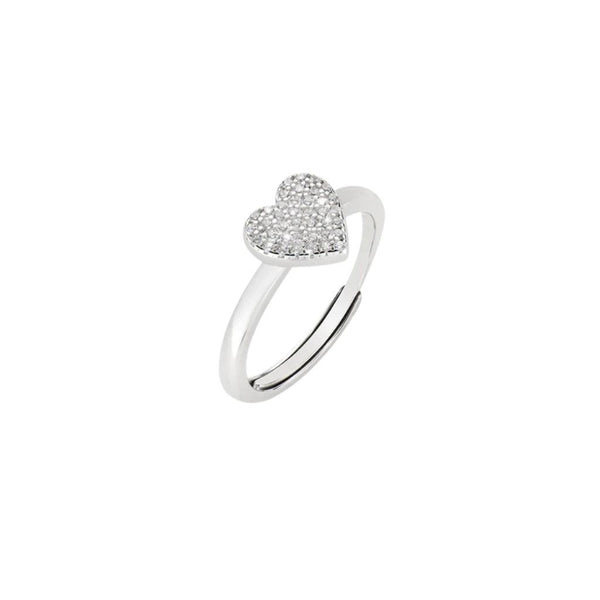 Anello Amen Cuore Luminoso Pavé Regolabile In Argento RFLHBBZ2