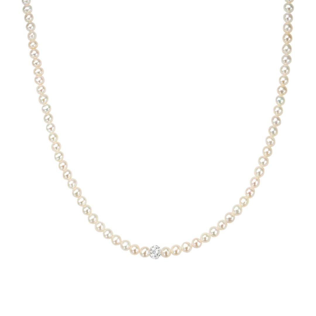Collana Stroili Gabrielle Oro Bianco 9 KT con Perla D'Acqua Dolce e Zirconi 1413457