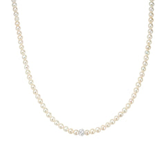 Collana Stroili Gabrielle Oro Bianco 9 KT con Perla D'Acqua Dolce e Zirconi 1413457