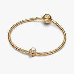 Charm Pandora Openwork Lucchetto Cuore Placcato Oro 14 KT 764358C00