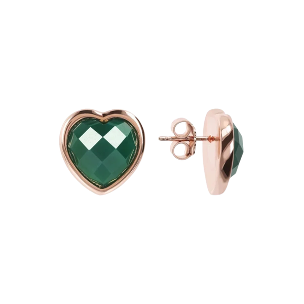 Pendientes Bronzallure Carisma con corazón de piedra natural