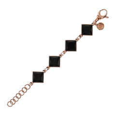 Bronzallure Incanto Bracelet in Golden Rosé and Black Onyx