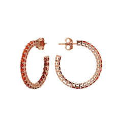 Orecchini Bronzallure A Cerchio Con Cubic Zirconia Arancioni Effetto Dégradé Grandi WSBZ02120.ORANGE