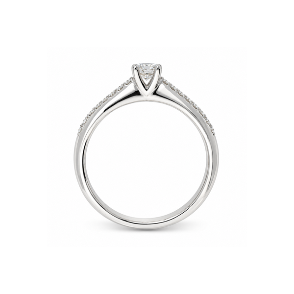 Anillo solitario Giorgio Visconti con diamante central y diamantes en el cuerpo