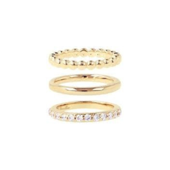 Bronzallure Set of Golden Rings with Zirconia