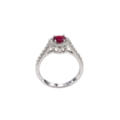 Anello Davide&Delucchi in Oro Bianco con Rubino e Diamanti AA031556RB