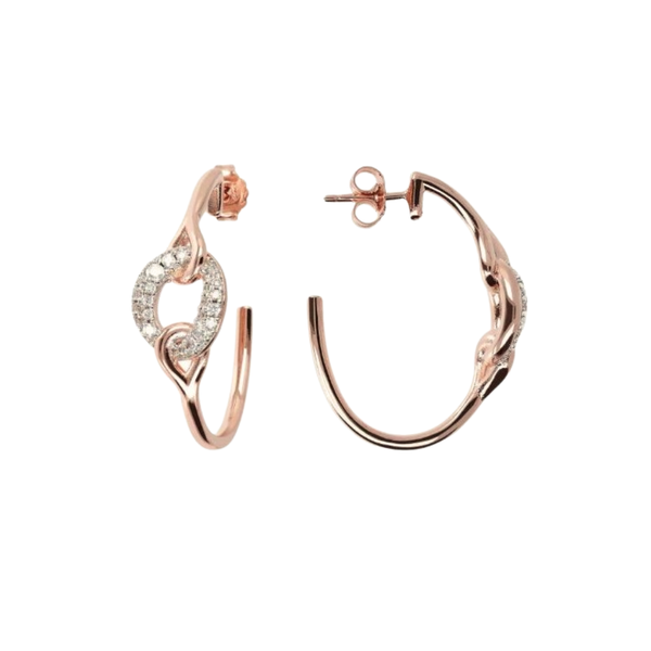 Pendientes Bronzallure con malla de grogrén pavé