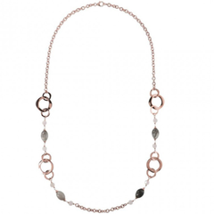 Bronzallure Necklace in Golden Rosé with Natural Stones