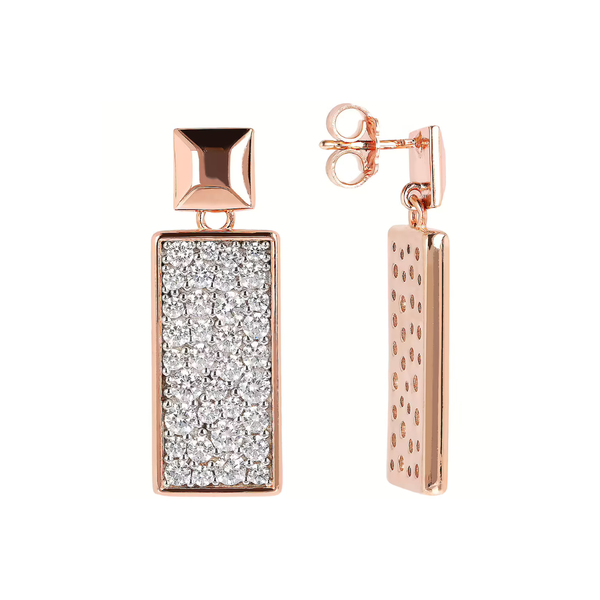 Pendientes rectangulares Bronzallure con pavé de circonitas cúbicas