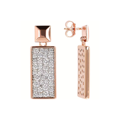 Orecchini Bronzallure Rettangolari Con Pavé Di Cubic Zirconia WSBZ01600.W