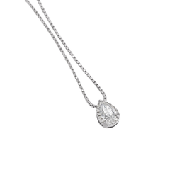 Girocollo Giorgio Visconti in Oro bianco con Diamante centrale taglio Goccia più diamanti laterali GB39451D