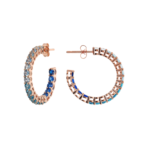 Orecchini Bronzallure A Cerchio Con Cubic Zirconia Effetto Dégradé Blu Medi WSBZ02119.BLUE