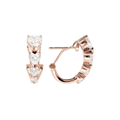 Pendientes Bronzallure con corazones de rosa dorada