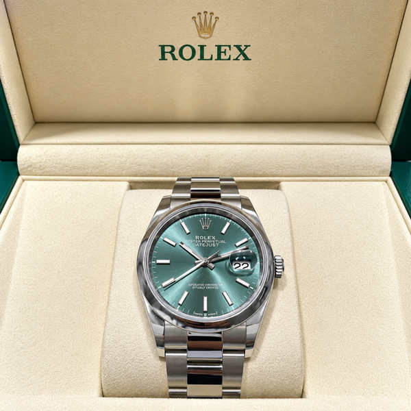 Orologio Rolex Date Just 126200 Green Mint 36 mm 2025 Like New 126200G