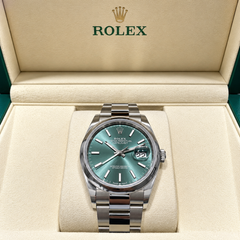 Orologio Rolex Date Just 126200 Green Mint 36 mm 2025 Like New 126200G