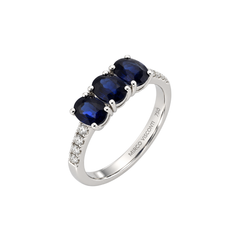 Anillo Trilogy de Mirco Visconti con esmeraldas, zafiros y diamantes