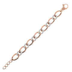 Pulsera Bronzallure con eslabones ovalados y elementos de circonitas cúbicas pavé