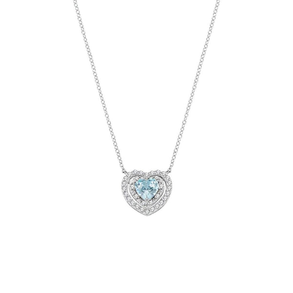 Collana Amen Batticuore con Zircone Bianco in Argento 925 -