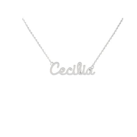 Collar con el nombre Cecilia en acero inoxidable 316
