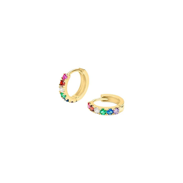 Orecchini Stroili A Cerchio Toujours Oro Giallo 9 KT 8 mm Cubic Zirconia Multicolore 1428541