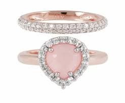 Set Anelli Bronzallure In Golden Rosè E Cubi Zirconia E Calcedonio Rosa WSBZ00876RC