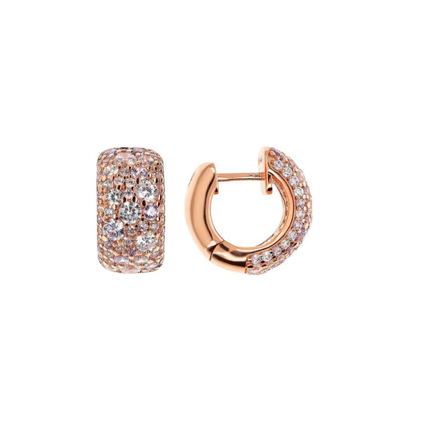 Pendientes de aro Bronzallure con pavé de circonitas cúbicas blancas