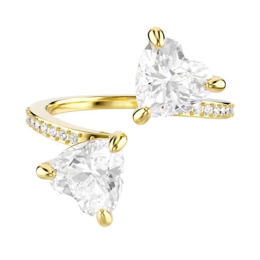Anello Swarovski Aperto Mesmera Placcato Oro Giallo Taglio Cuore