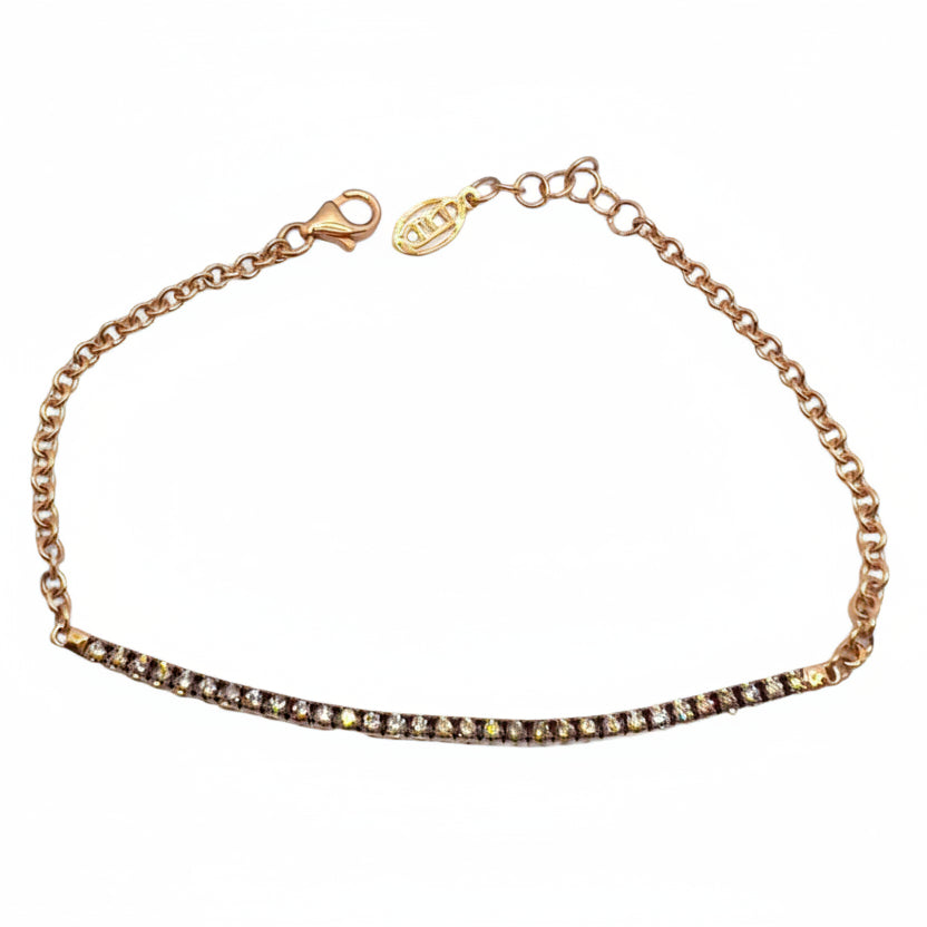 Tennis in Oro Rosa 18 kt con Diamanti Brown ct. 0,55 Catena BR002352 BR1