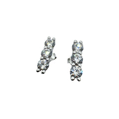 Orecchini a Lobo Trilogy in Oro Bianco 18 KT e Zirconi OR029
