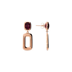 Bronzallure Rectangular Links and Baguette Gem Prism Earrings