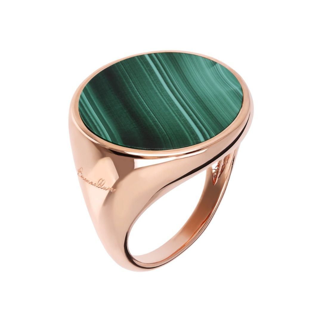 Anello Bronzallure In Golden Rosè E Malachite WSBZ00711GM-54